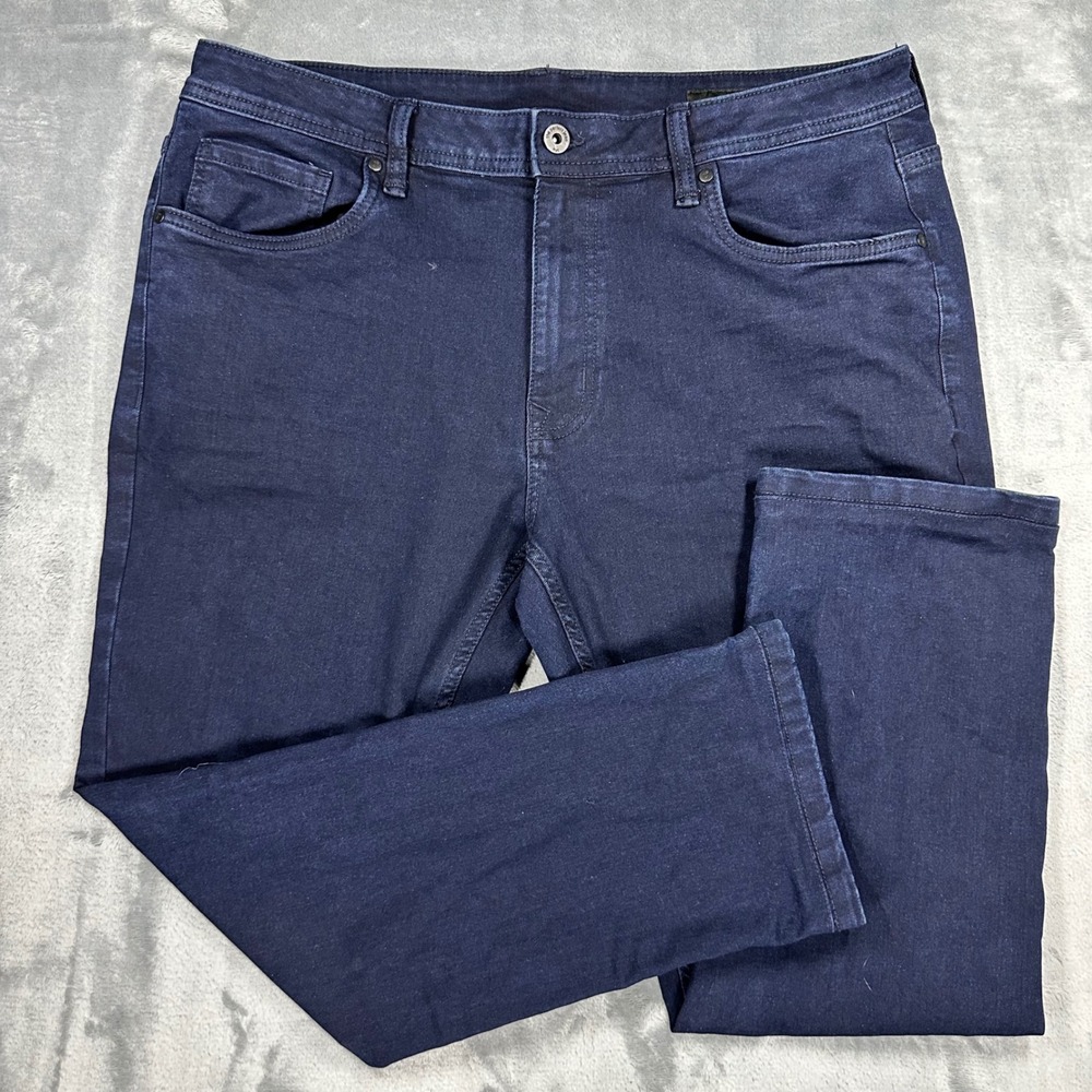 The Perfect Jean NYC Slim Fit Dark Indigo Blue Stretch Denim Jeans 36x30